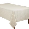 Saro Lifestyle SARO  65 x 104 in. Oblong White Stitched Line Tablecloth 2136.W65104B